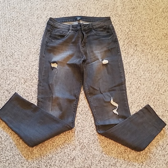 Grey distressed jeans - Picture 1 of 4